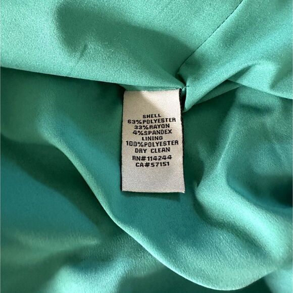 Eliza J Split Neck Shift Dress Woven Green 6 - Picture 7 of 9